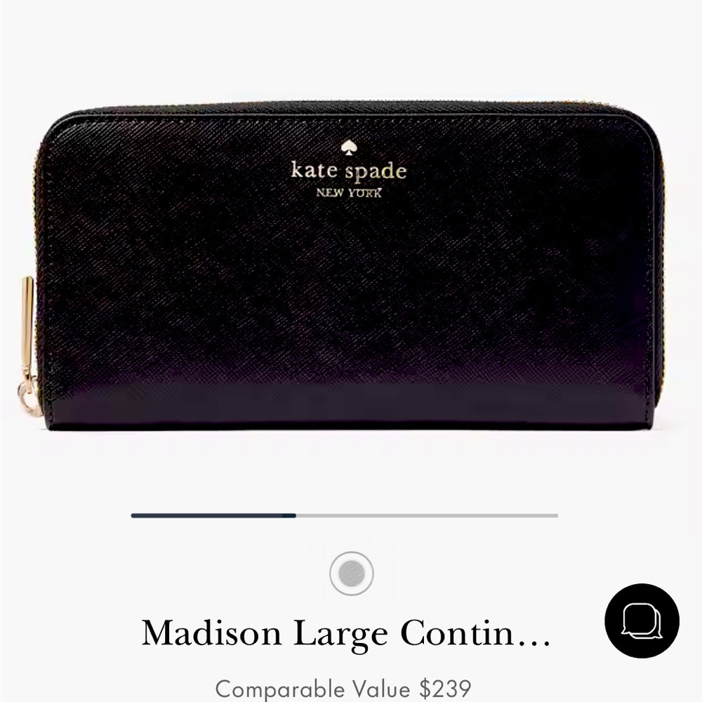 Kate Spade large wallet saffiano leather black. NWTs $229